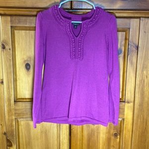Dana Buchman Purple Detailing Warm Sweater